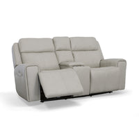 Barnett Power Reclining Loveseat with Console & Power Headrests & Lumbar