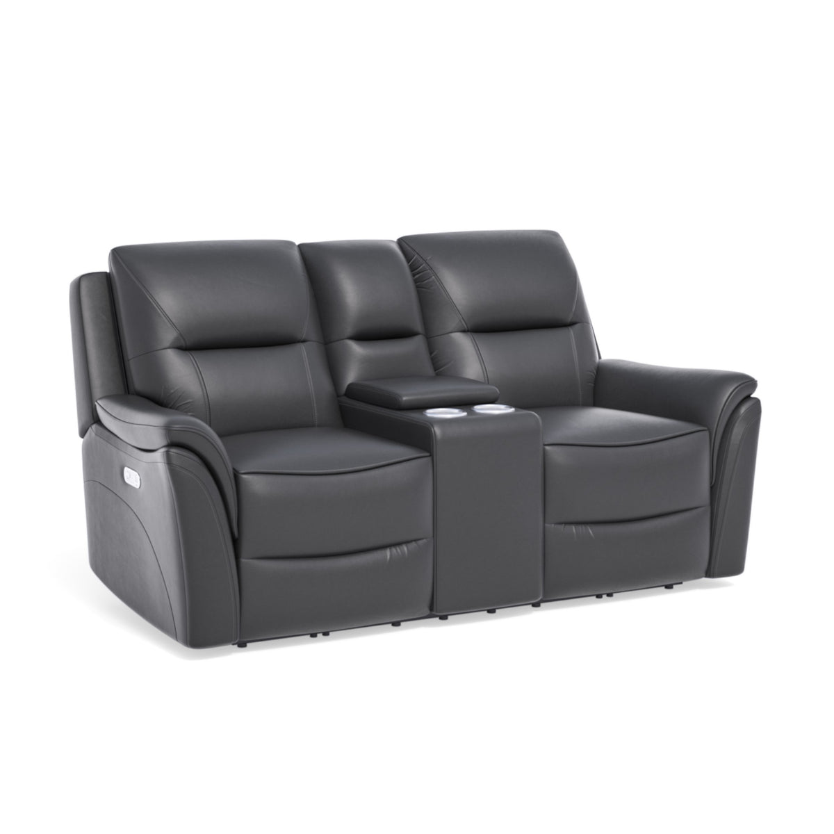 Fallon Power Reclining Loveseat with Console & Power Headrests
