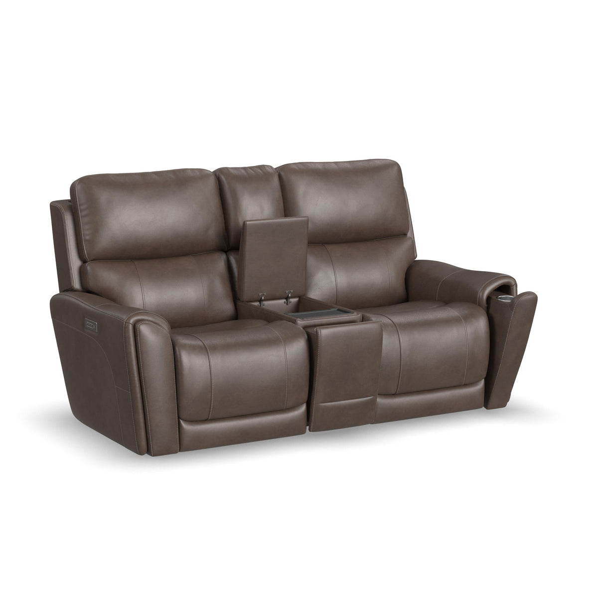 Power Reclining Loveseat with Console & Power Headrests & Lumbar