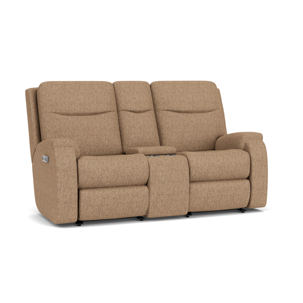 Penn Power Reclining Loveseat with Console & Power Headrests & Lumbar