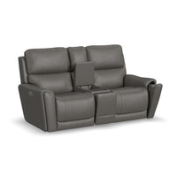 Power Reclining Loveseat with Console & Power Headrests & Lumbar