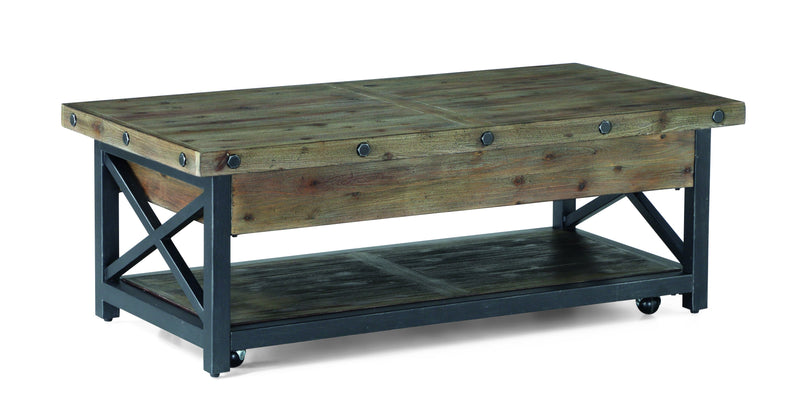Carpenter Rectangular Lift-Top Coffee Table with Casters