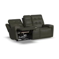 Iris Power Reclining Loveseat with Console & Power Headrests