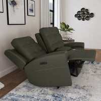 Iris Power Reclining Loveseat with Console & Power Headrests
