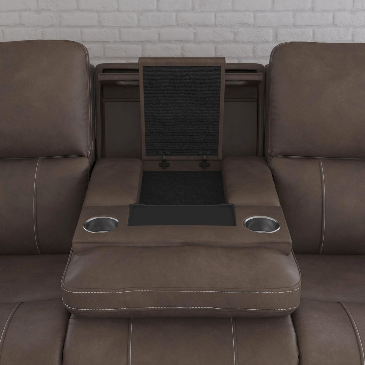 Power Reclining Sofa with Console & Power Headrests & Lumbar
