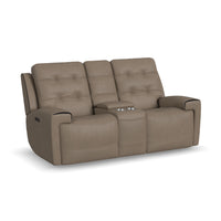 Iris Power Reclining Loveseat with Console & Power Headrests