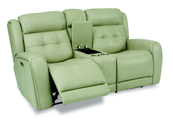 Grant Power Reclining Loveseat with Console & Power Headrests