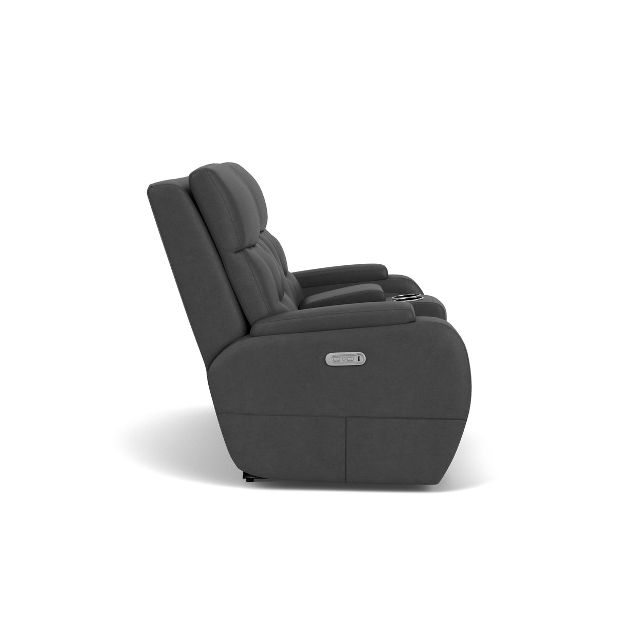 Strait Power Reclining Loveseat with Console & Power Headrests