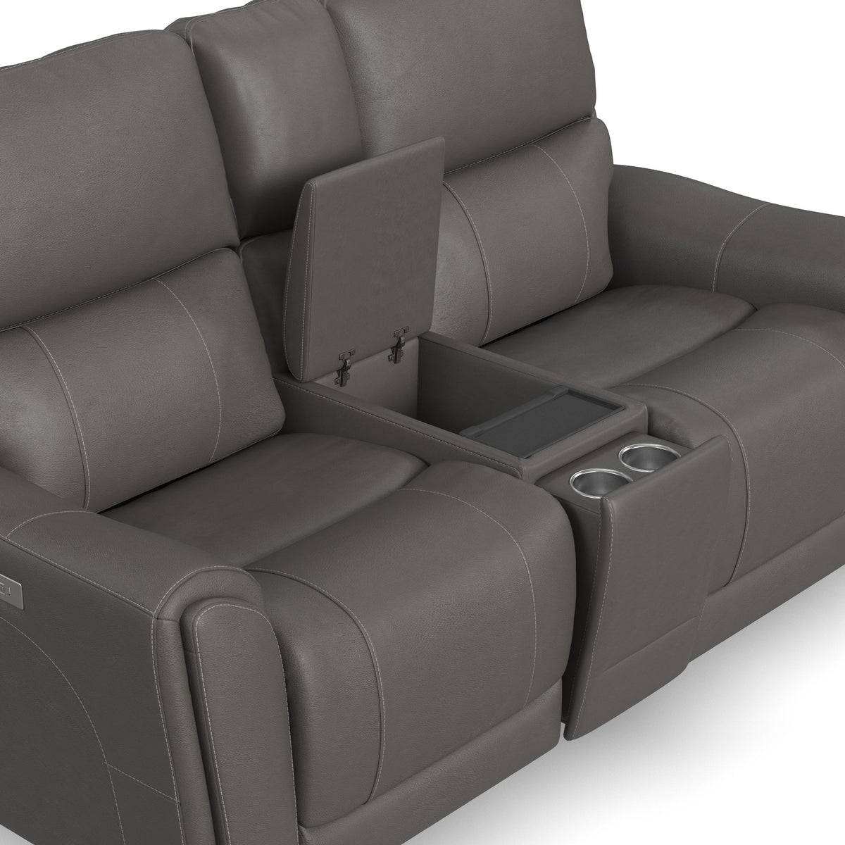 Power Reclining Loveseat with Console & Power Headrests & Lumbar