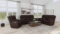 Score Power Reclining Loveseat with Console & Power Headrests & Lumbar