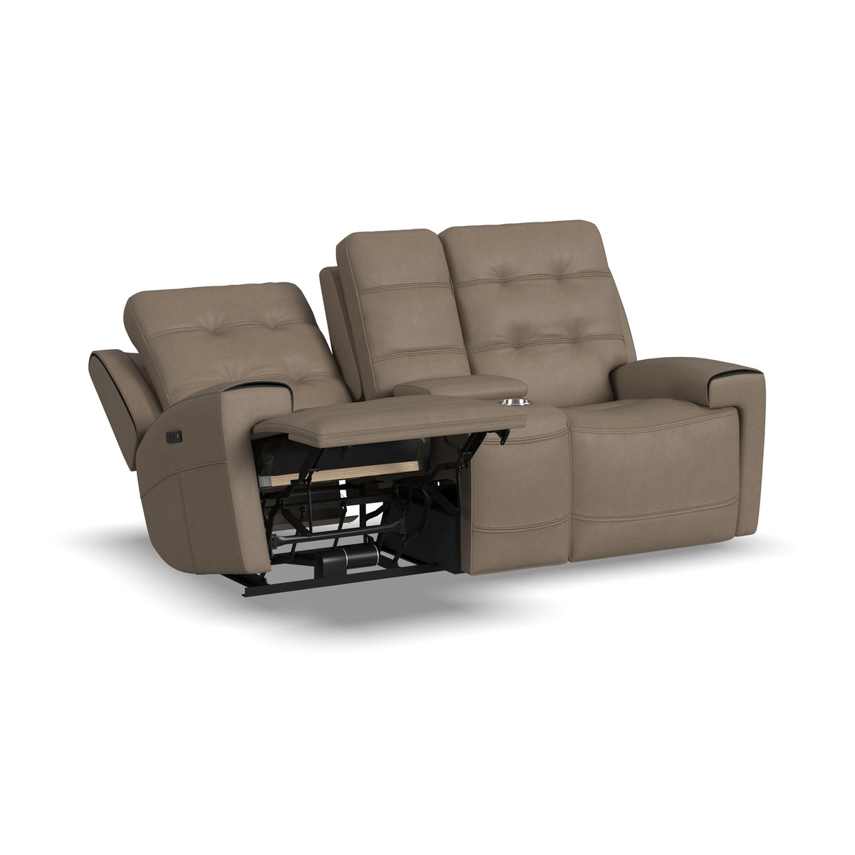 Iris Power Reclining Loveseat with Console & Power Headrests