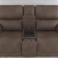 Power Reclining Loveseat with Console & Power Headrests & Lumbar