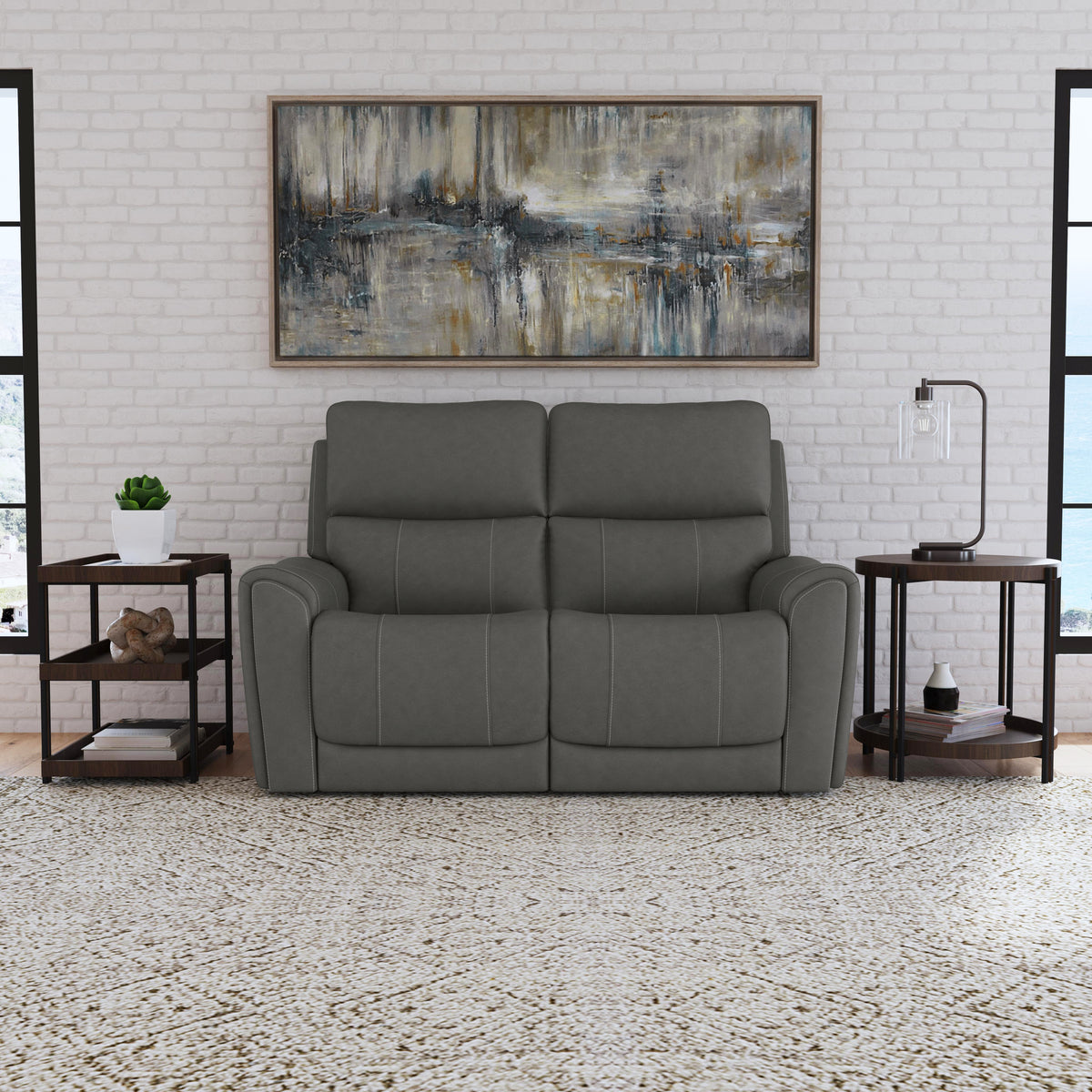 Power Reclining Loveseat with Power Headrests & Lumbar