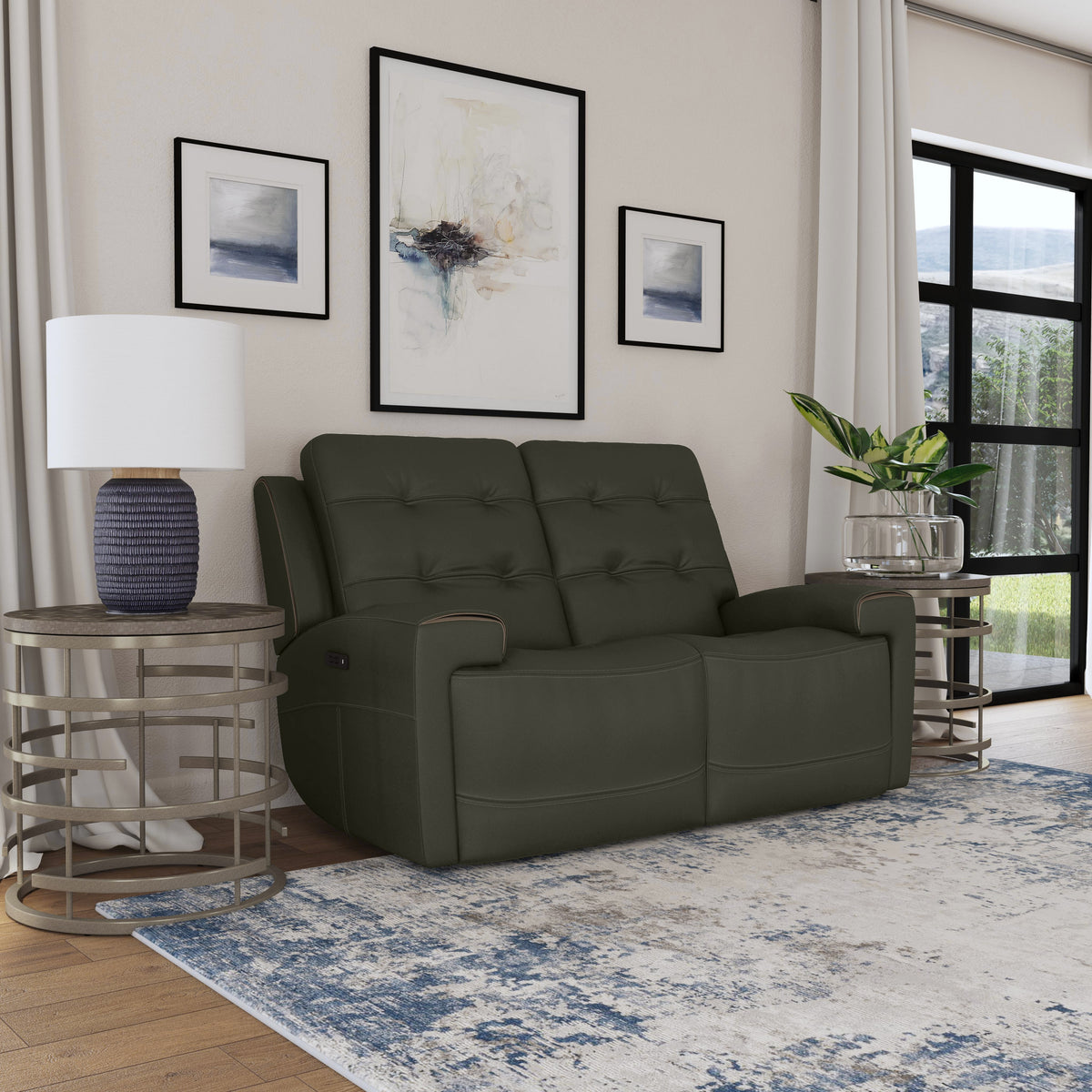 Iris Power Reclining Loveseat with Power Headrests