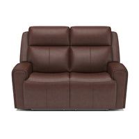 Barnett Power Reclining Loveseat with Power Headrests & Lumbar