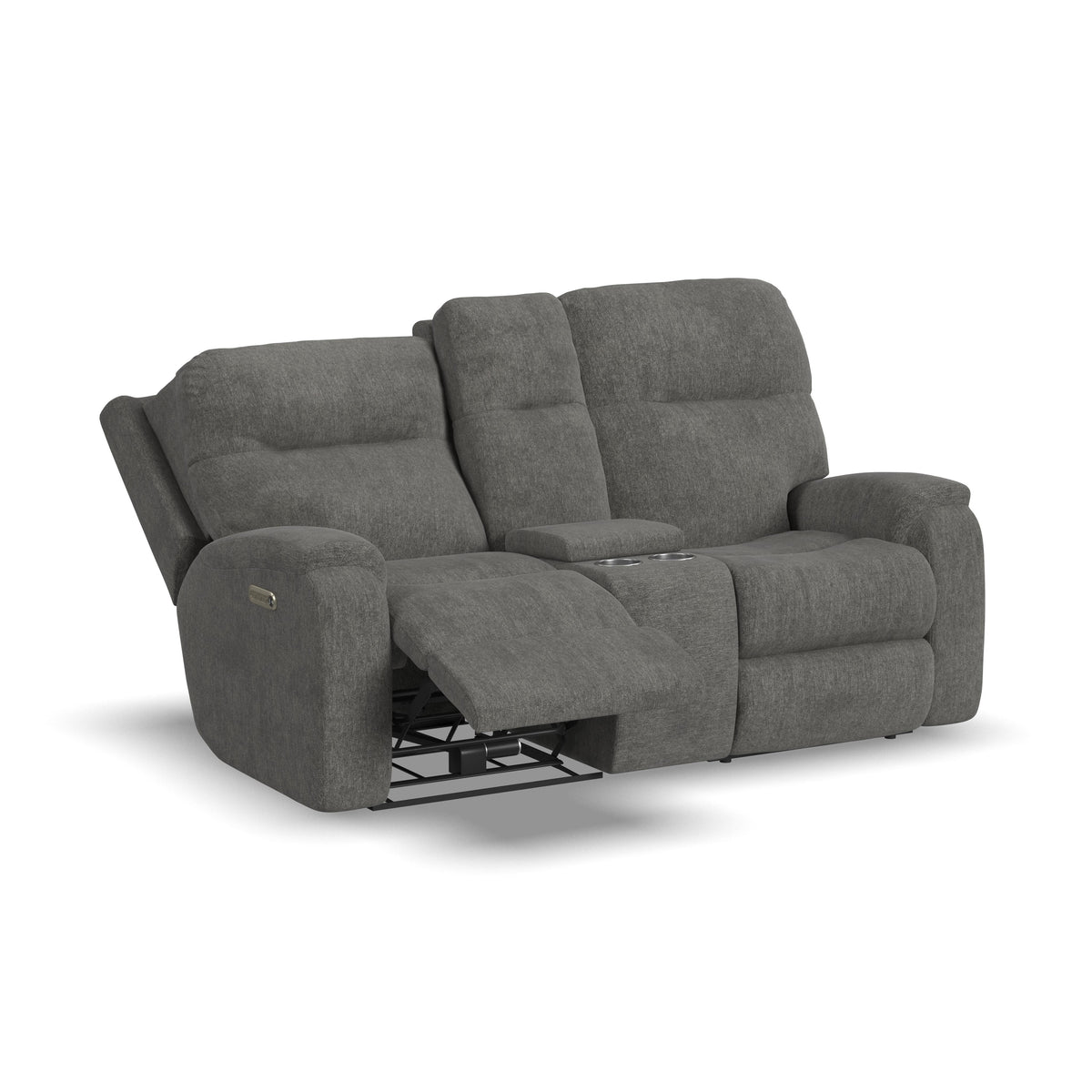 Penn Power Reclining Loveseat with Console & Power Headrests & Lumbar