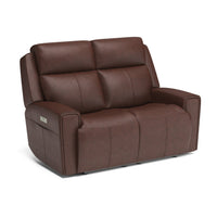 Barnett Power Reclining Loveseat with Power Headrests & Lumbar