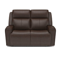 Barnett Power Reclining Loveseat with Power Headrests & Lumbar