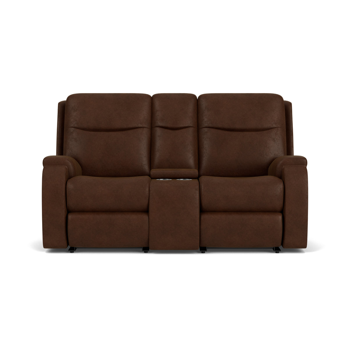 Penn Power Reclining Loveseat with Console & Power Headrests & Lumbar