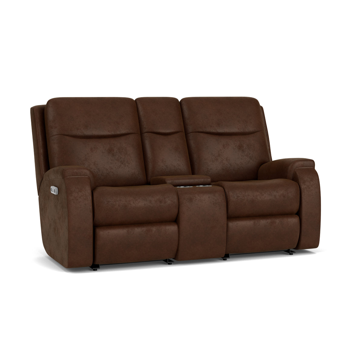 Penn Power Reclining Loveseat with Console & Power Headrests & Lumbar