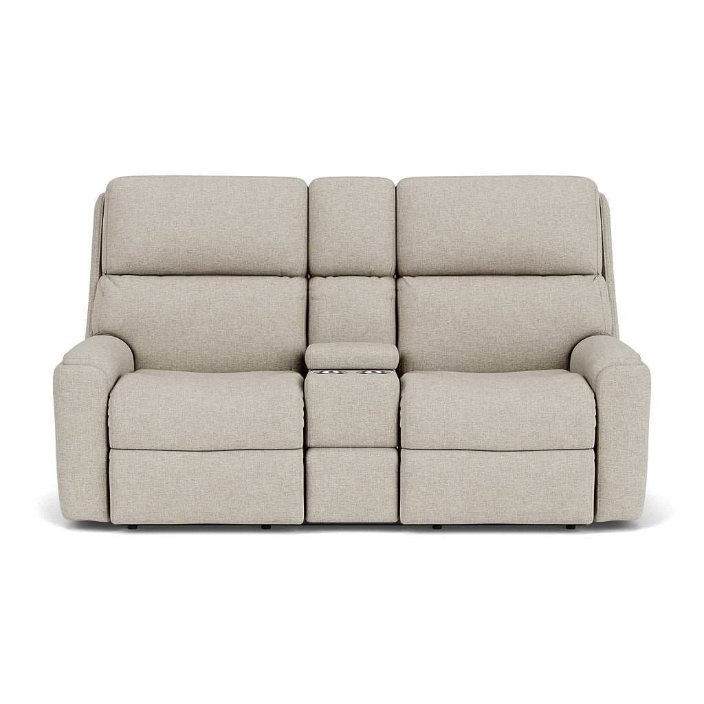 Rio Power Reclining Loveseat with Console & Power Headrests