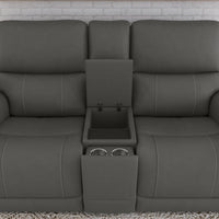 Power Reclining Loveseat with Console & Power Headrests & Lumbar