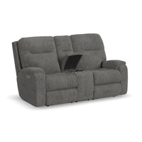 Penn Power Reclining Loveseat with Console & Power Headrests & Lumbar